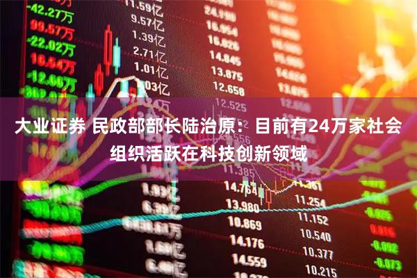 大业证券 民政部部长陆治原：目前有24万家社会组织活跃在科技创新领域