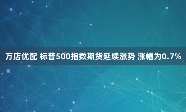 万店优配 标普500指数期货延续涨势 涨幅为0.7%